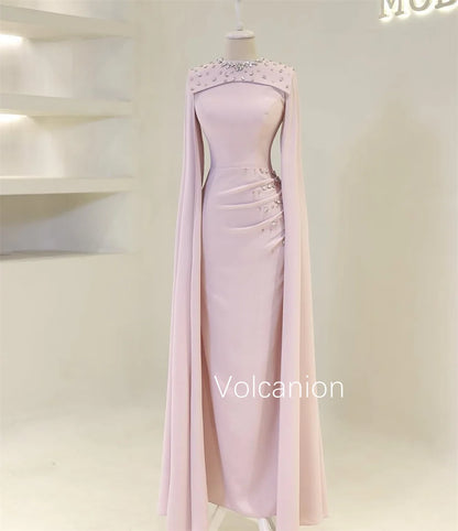 Customized Exquisite Jersey Pleat Sequined Straight Scoop Neck Midi Dresses Bespoke Occasion Modern Style