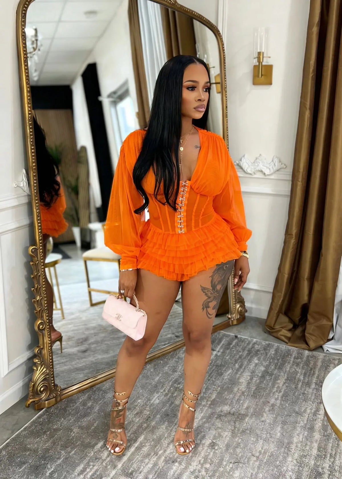 Boho Summer Mesh Casual Playsuit Sexy Women V-neck Elegant Night Club Ruffles Romper Overalls