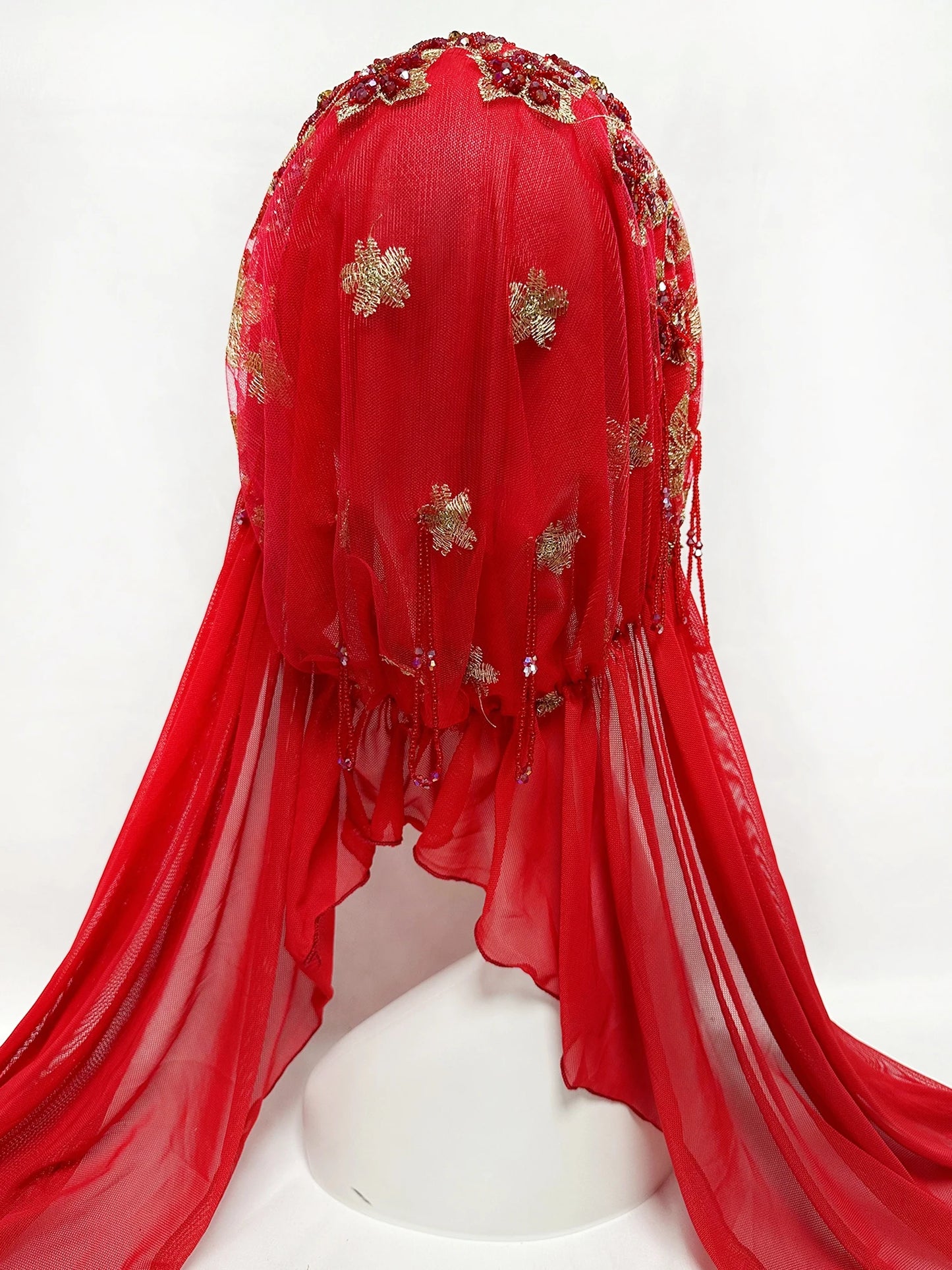 Hot Selling Luxury Design Handmade Beads Muslim Women Shawl Islamic Headtie Saudi Arabia Hijab Prayer Headwear for Women