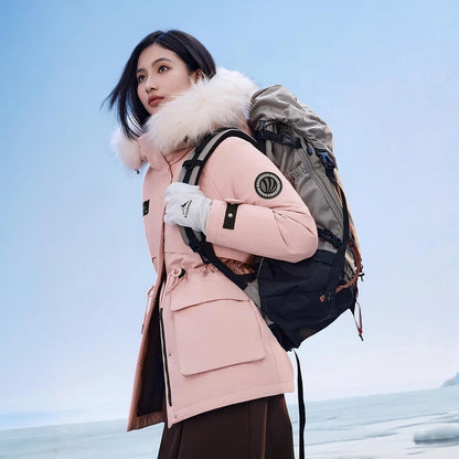 Bosideng Women 6th Generation Extreme Cold Goose Down Parka -20℃ Cold Resistance Winter Puffer Coat with Detachable Raccoon Fur