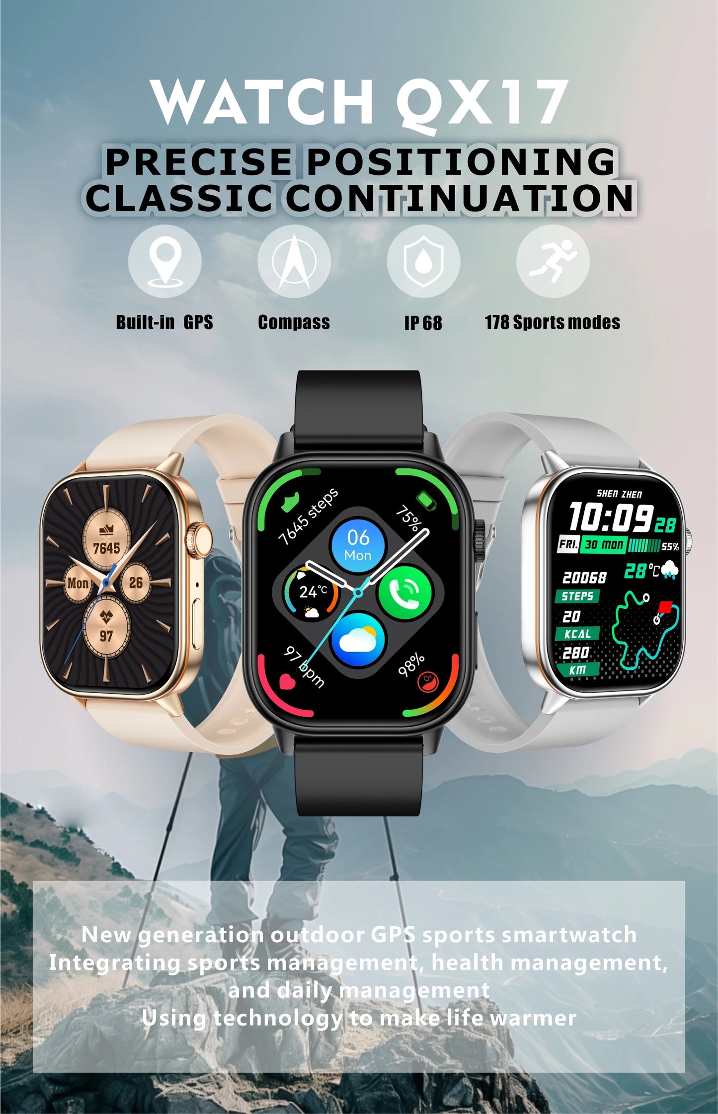 2026 New Multifunctional Smartwatch Women Gift Built-in GPS Bluetooth Call Music Fitness Sports Bracelet Sleep Monitor Watch Lad