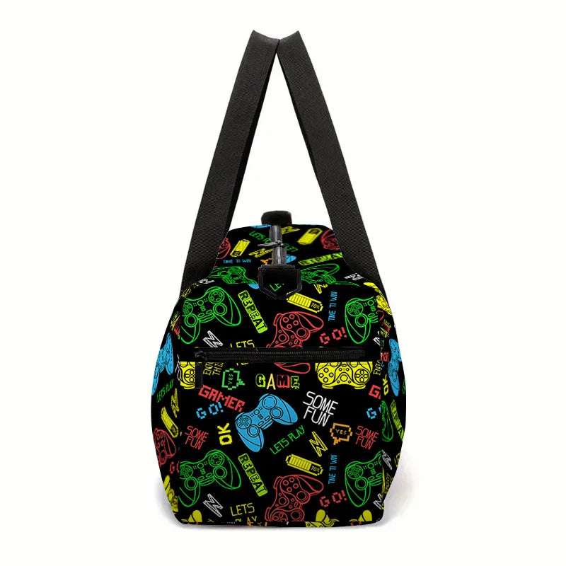 Classic Popular game controller 3D Print Large Capacity Travel Bags Barrel Shape Crossbody Bag Outdoor Sports Bags Gym Yoga Bag