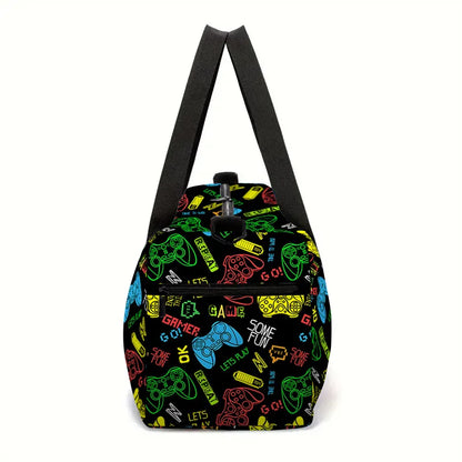 Classic Popular game controller 3D Print Large Capacity Travel Bags Barrel Shape Crossbody Bag Outdoor Sports Bags Gym Yoga Bag