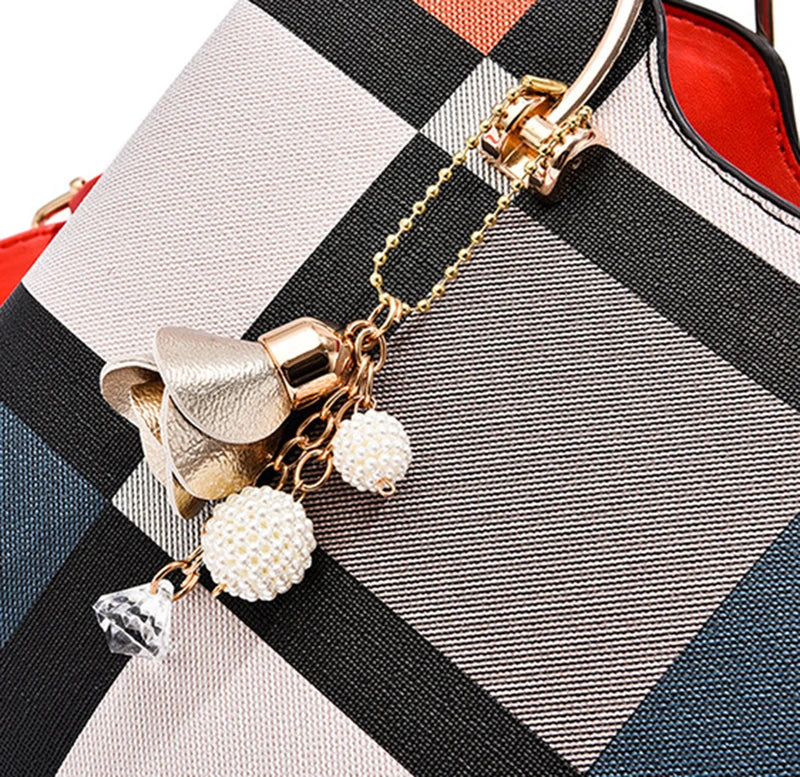 Luxury Design Messenger Bags Women PU Leather Purse and Handbags for Women Vintage Plaid Ladies Travel Crossbody Shoulder Bag