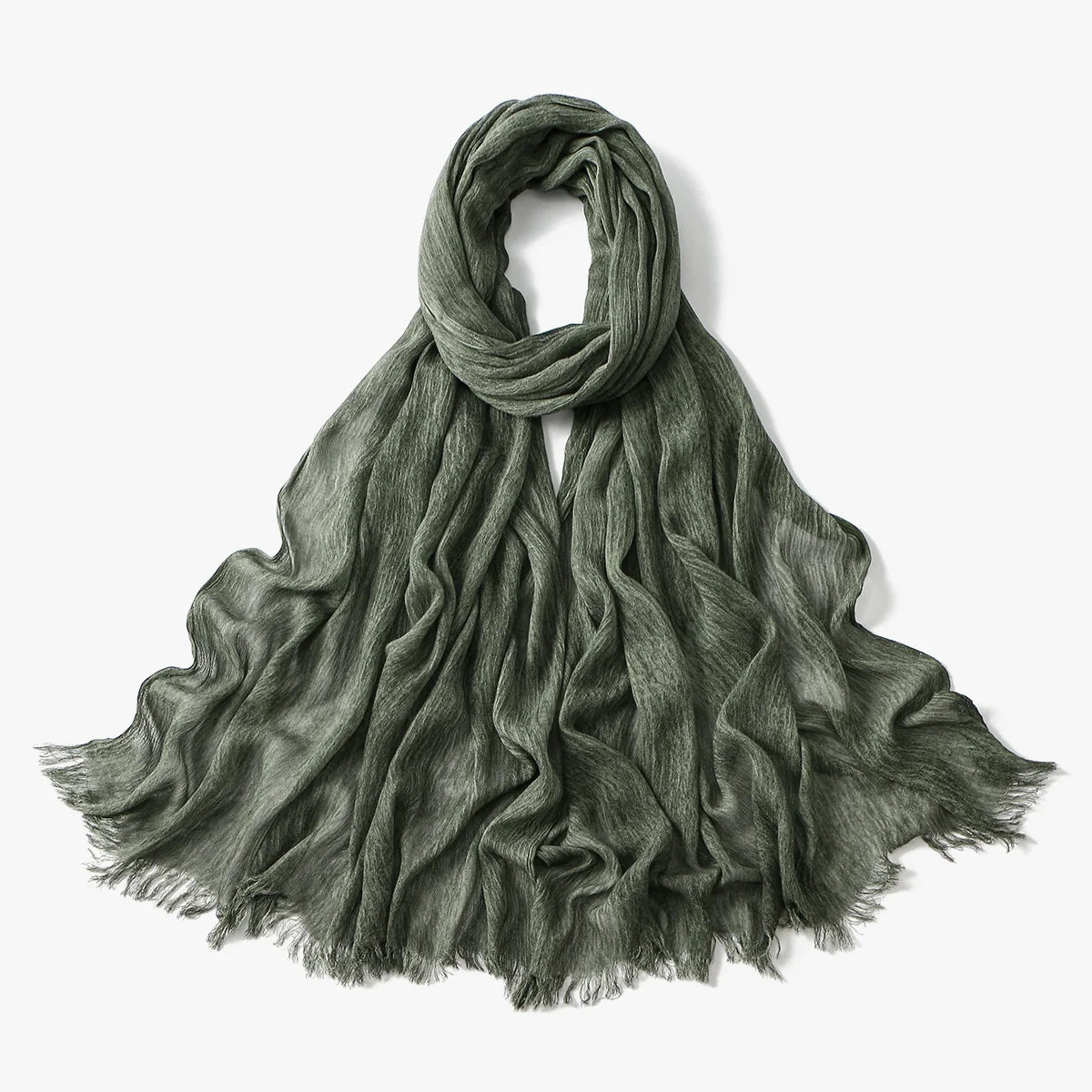 Fashion Crinkle Cotton Royan Hijab Scarf for Muslim Women Islamic Long Soft Shawls Wraps Short Tassel Bufanda Accessories