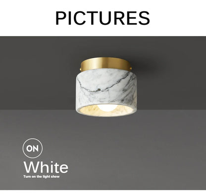 Nordic Marble Downlight Living Bedroom Room Decor Marble Ceiling Light Green White Stone Corridor Aisle Lamp