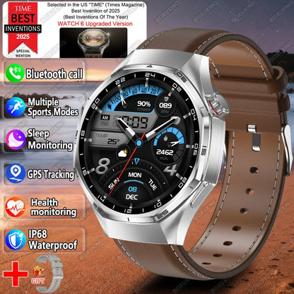2026 New Global Version Watch 6 Pro GPS Smart Watch Men AMOLED Screen Sports Fitness Track Bluetooth Call Waterproof Smartwatch