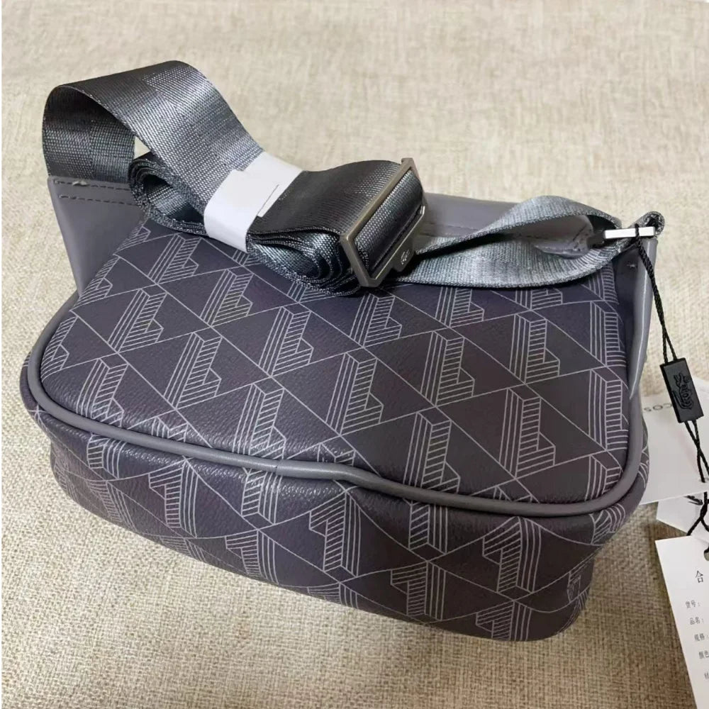 New retro printed messenger men's shoulder bag, PU casual trend crossbody bag, Boy fashionable mobile phone storage handbag