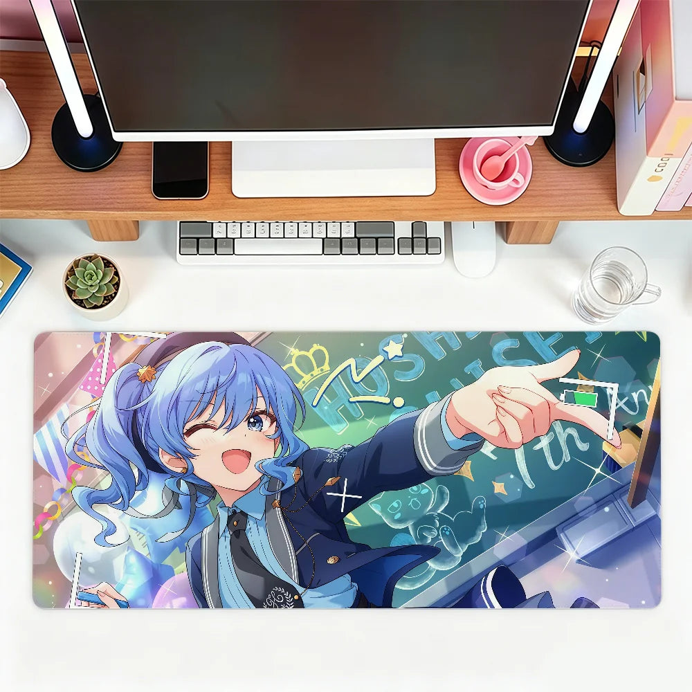 Singer H-Hoshimachi S-Suisei Mouse Pad For Office Gaming And Keyboards Non-Slip Large Waterproof