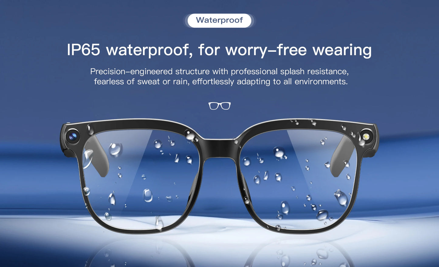 New Smart Glasses 800W HD Pixel Camera Dual Speakers 290mAh Battery Real-time Translation Al Voice Assistant Men Sunglasses