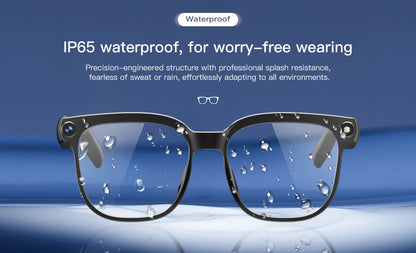 New Smart Glasses 800W HD Pixel Camera Dual Speakers 290mAh Battery Real-time Translation Al Voice Assistant Men Sunglasses