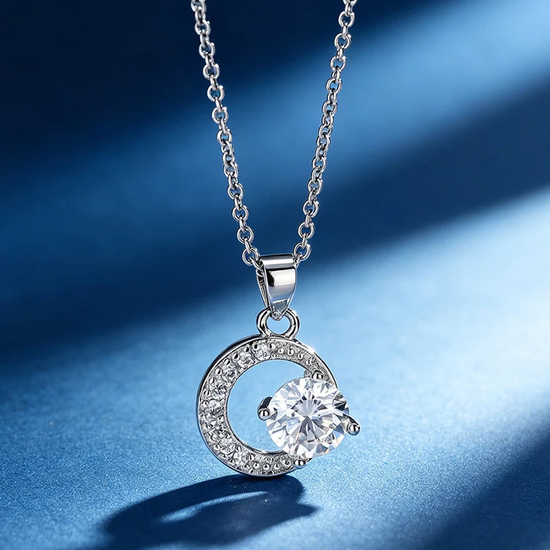 Moissanite sunflower Pendant Women's 925 Silver Necklace Comes with a GRA Certificate Perfect for Anniversaries and Parties