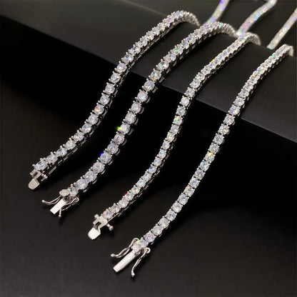 D VVS1 Full Moissanite Tennis Necklace S925 Sterling Silver with GRA Necklaces for Women Man Sparkling Party Fashion Jewelry