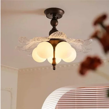 French Ceiling Lamp American Retro Bedroom Chandelier Lights Study Room Master Bedroom Lamp Suspension Luminaire