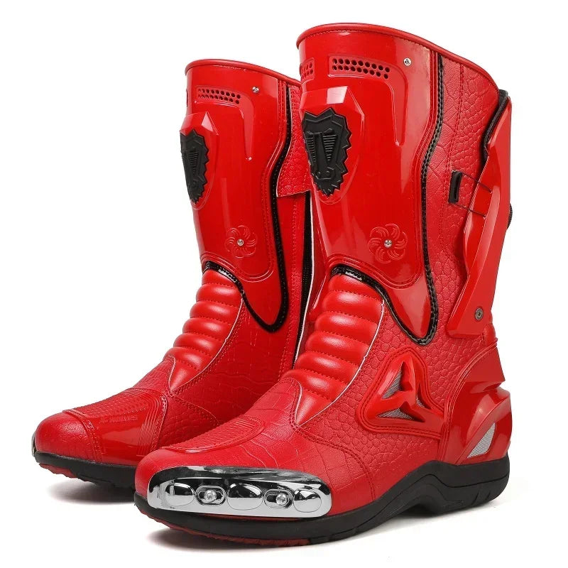 JG-Wolf Waterproof Motocross Boots Adventure Touring Steel Toe Off-Road Boots CE Certified Dirt Bike Motorcycle Racing Boots Men