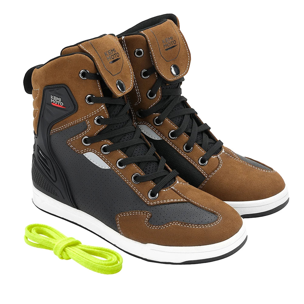 KEMIMOTO Men’s Motorcycle Riding Shoes Summer Breathable Anti-Collision Commuter Boots Non-Slip Sole for UTV ATV Equipment