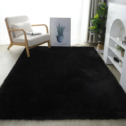 Bubble Kiss-Fluffy Orange Plush Carpets and Rugs for Home Living Room, Thick Plush Rug, Shaggy Golden Velvet Floor Mat