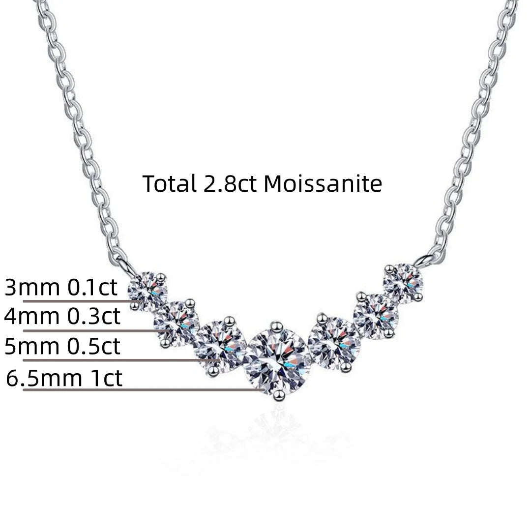 2.8ct Moissanite Necklace for Woman Wedding Fine Jewely with Certificates 925 Sterling Sliver Plated 18k White Gold Necklace