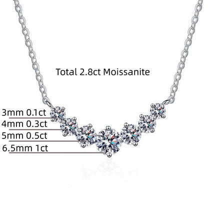 2.8ct Moissanite Necklace for Woman Wedding Fine Jewely with Certificates 925 Sterling Sliver Plated 18k White Gold Necklace