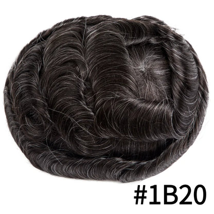 Full Lace Hair System Men Wig With Realistic Hairline Toupee For Men Breathable Male Hair Prosthesis 100% Human Hair Wig For Man