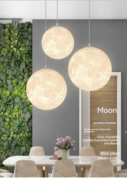 Full Moon Chandelier Pendant Light LED Lamp for Living Dining Room Bedroom Bar Table Lights Hanging Lighting Fixture