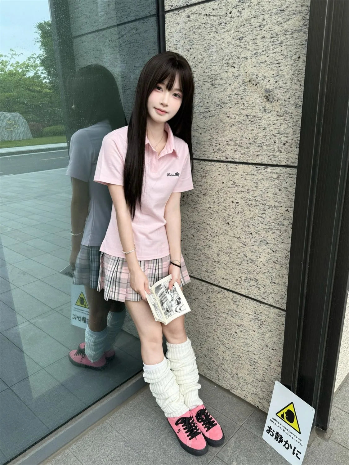 Japanese JK Uniform Polo Shirt and Skirt Suit Spring and Summer Wear Genuine All-match College Style Female Cute Lady Quiet