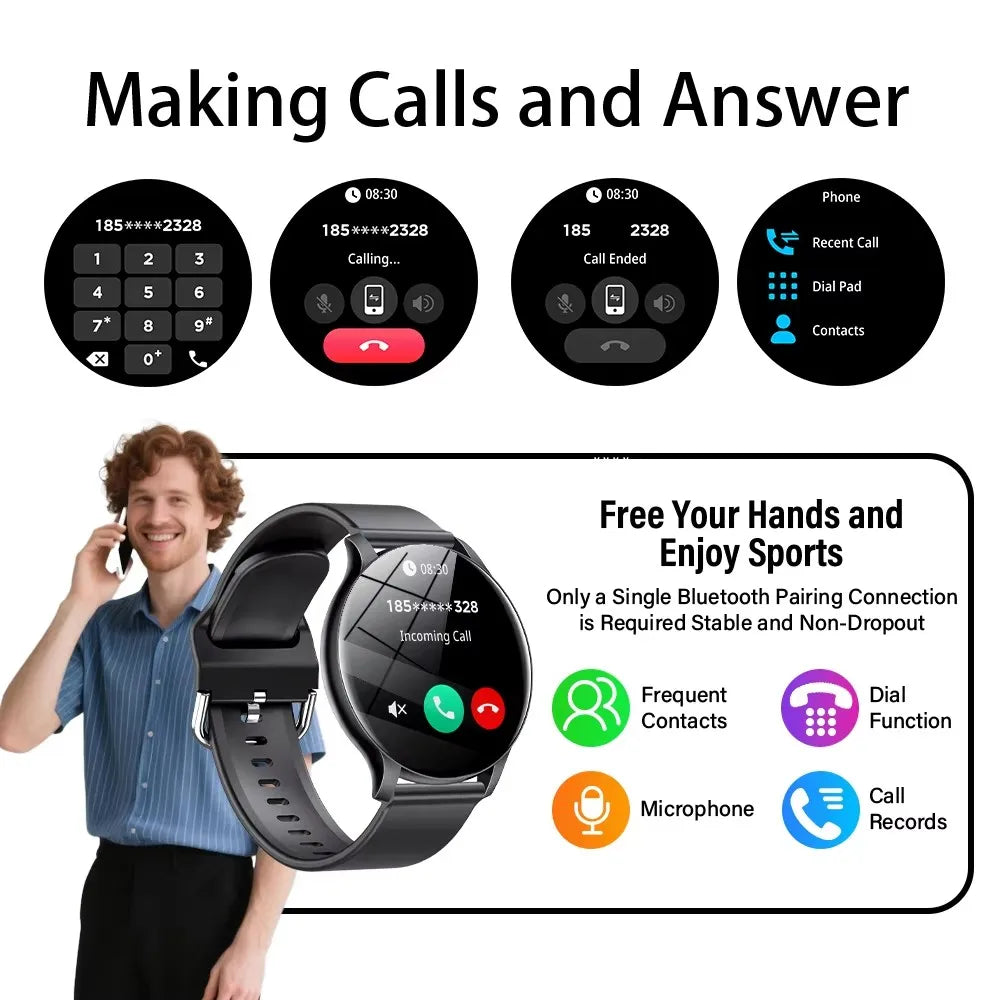 2025 New Smart Watch Heart Rate Sleep Health Monitor Bluetooth Talk Ladies Sport Smart Watch for Android IOS
