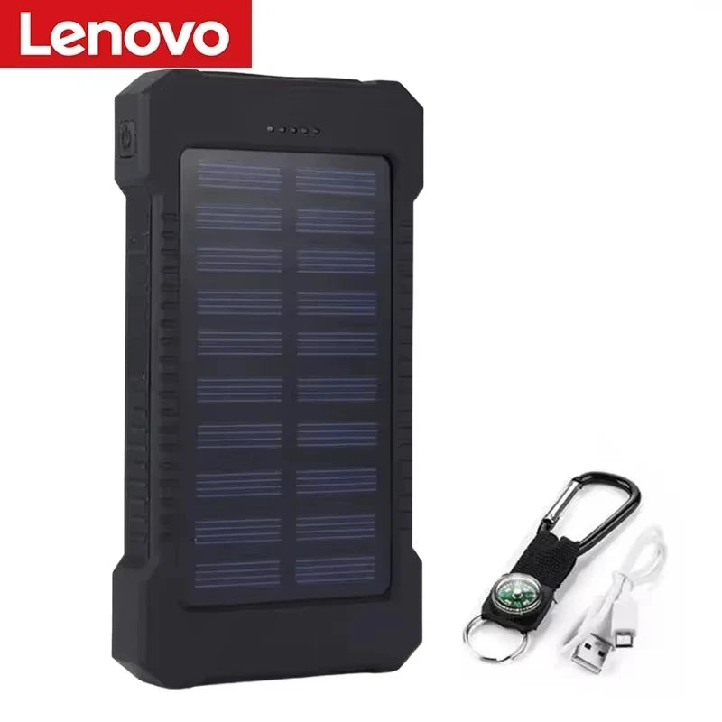 Lenovo 500000mAh Outdoor Solar Power Bank Super Fast Charging Portable External Battery for iPhone Samsung Huawei