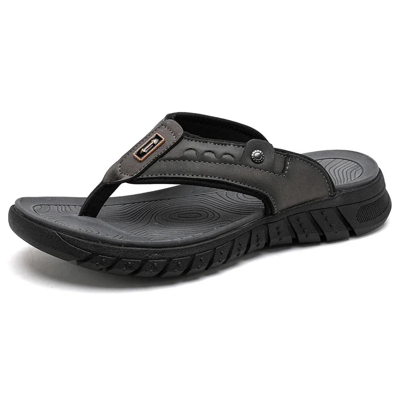 Flip Flops Summer Men's Outdoor Thick Soled Beach Shoes Breathable Cool Non Slip Comfort Sandals Male Casual Hiking Sandals
