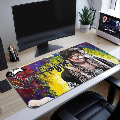 Singer J-JIMI HENDRIX THE Last Experience Mouse Pad Large Desk Mat Keyboard Ergonomic Office Rubber Game PC Non-slip Anti-fray H