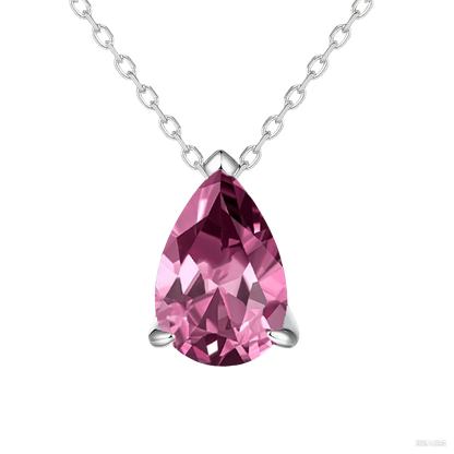 TY Certified 1CT 2CT Pear Cut D VVS1 Moissanite Necklace for Women 18k Gold Plated Jewelry 100% Sterling Silver 925 Pendant