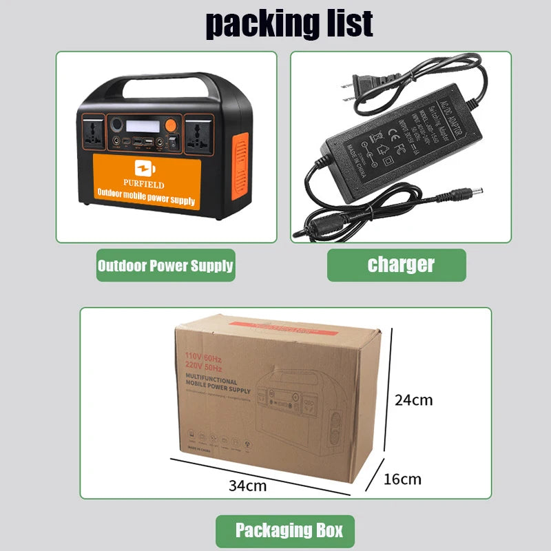 42000mAh/68000mAh Portable Power Station 150W/300W Outdoor Emergency Power Supply Power Bank Generator DC output Battery Charger
