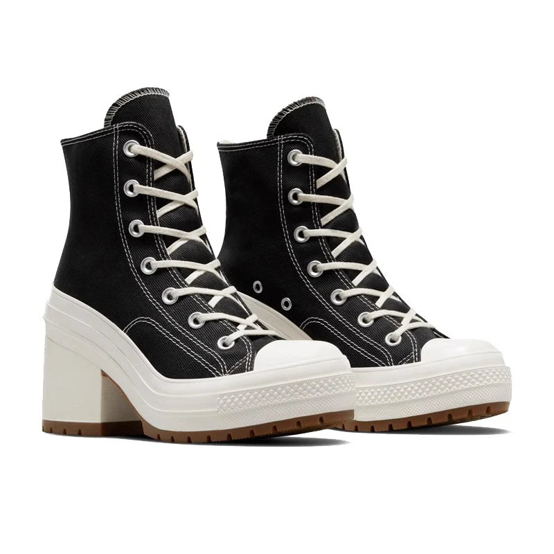 Women's High-heel Shoes Classic High Top Canvas Shoes Designer Platform Sneakers for Women Breathable Casual Shoes Zapatos Mujer