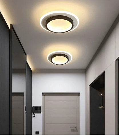 Modern 3 Color Temperature LED Ceiling Lamp Baked Enamel Many Styles Hallway Lamps Balcony Lights Bedroom Living Room 90V-260V
