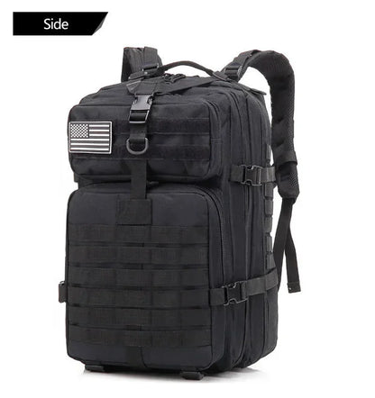 45L Tactical Fishing Backpack Molle Water Resistant Outdoor Tackle Bag Large Capacity Storage Camping Hiking Travel Rucksack Trekking Men Women Anglers Fishermen Rod Reel Gear Durable Multi Pocket Wear Resistant Lake River Se