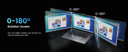 Portable Laptop Screen Extender 14/15 Inch Triple Monitor Folding Extended Dual Display Travel Screen For Laptop Extension