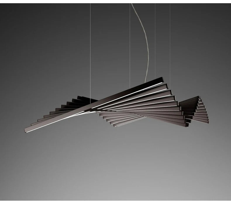 Modern LED Ceiling Chandelier Lights Nordic Luxury Pendant Lights for Living Dining Room Fish Bone Design Dimmable Hanging Lamp