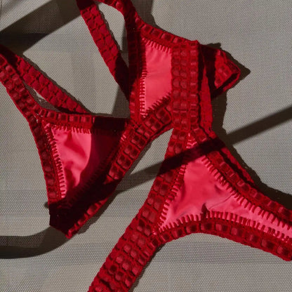 Green Crochet Bikini 2026 Bandeau Biquini Women Sexy Swimsuit Push Up Swimwear Female Low Waist Swim Suits Bathingsuit Beachwear