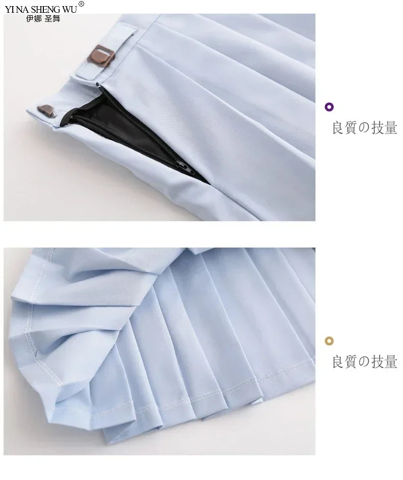 Japanese School JK Uniform Long Short Sleeve Shirt Pleated Skirt Suits Teenage Girls Cheerleading Chorus Party Sailor Uniforms