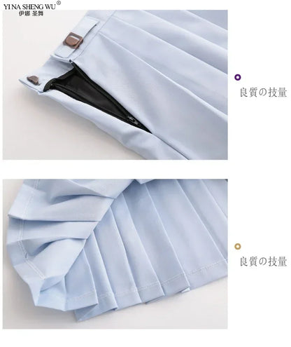 Japanese School JK Uniform Long Short Sleeve Shirt Pleated Skirt Suits Teenage Girls Cheerleading Chorus Party Sailor Uniforms