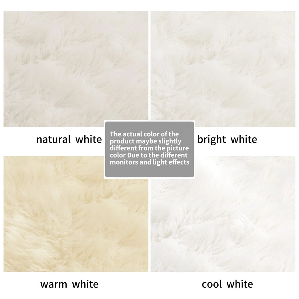 Long Strip Carpet Fluffy Soft Faux Fur Plush Bedroom Bedside Carpets Girl's Room White Home Decoration Rugs Furry Chair Cushion