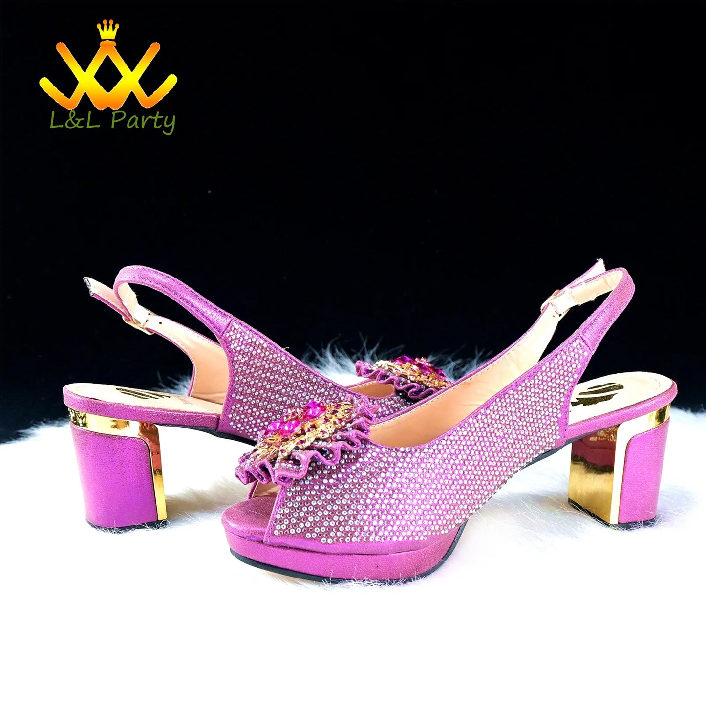 2024 Special New Arrivals Italian Women Shoes and Bag to Match in Green Color with Platform Shinning Crystal Sandal for Wedding