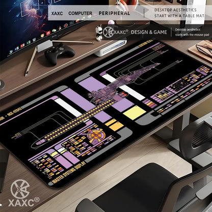 Black S-Stars T-Treks Mouse Pad Large Keyboard Mouse Desk Pad XXL Non-Slip Rubber Gaming Mouse Pad Laptop Mouse Carpet XAXC