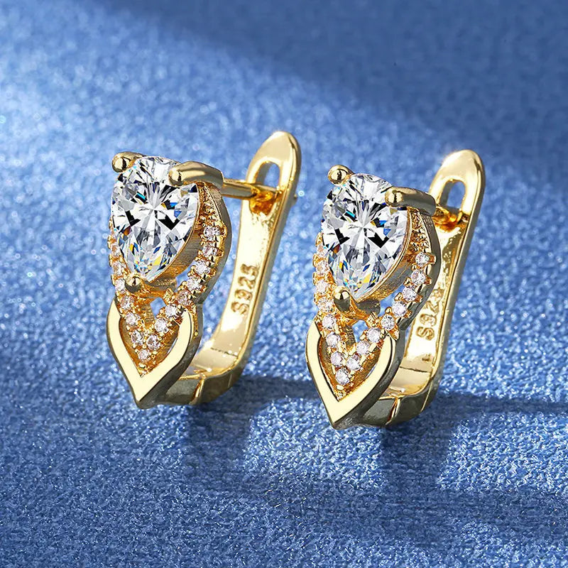 925 Silver Needle Princess Crystal Square Zircon Drop Earrings for Women Trendy Simplicity Jewelry Girl Sweet Gifts New
