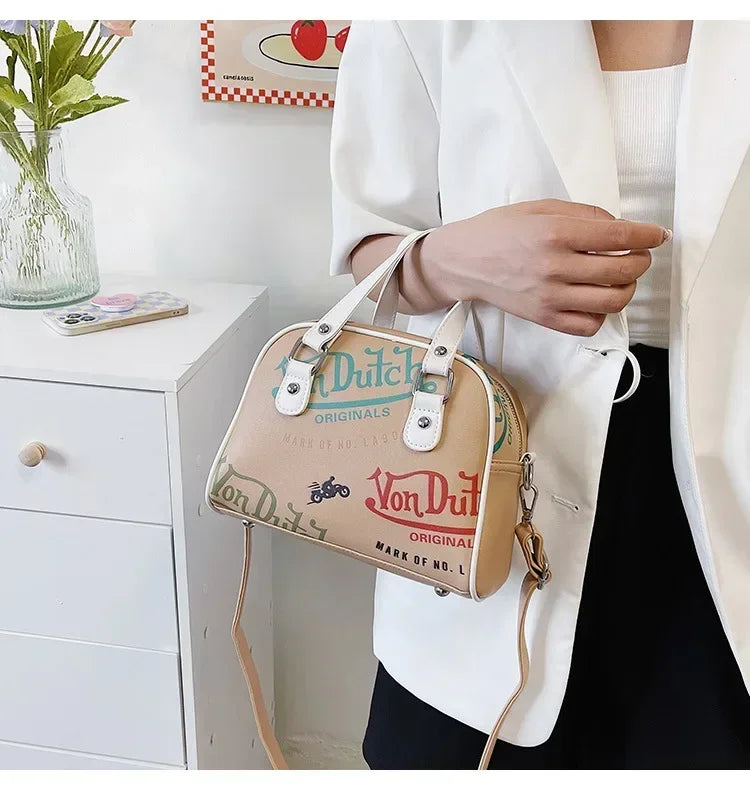 Women Bag Y2K Luxury Designer Handbag Shopping Crossbody Graffiti Purses PU Leather Shoulder Bags for Women