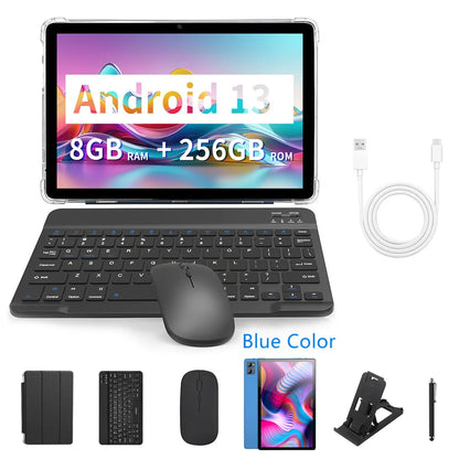 New Google Pad 10.1" Android Tablets Octa Core 8GB RAM 256GB ROM Dual SIM Network 4G LTE 5G Tablet PC 8000mAh with Keyboard case