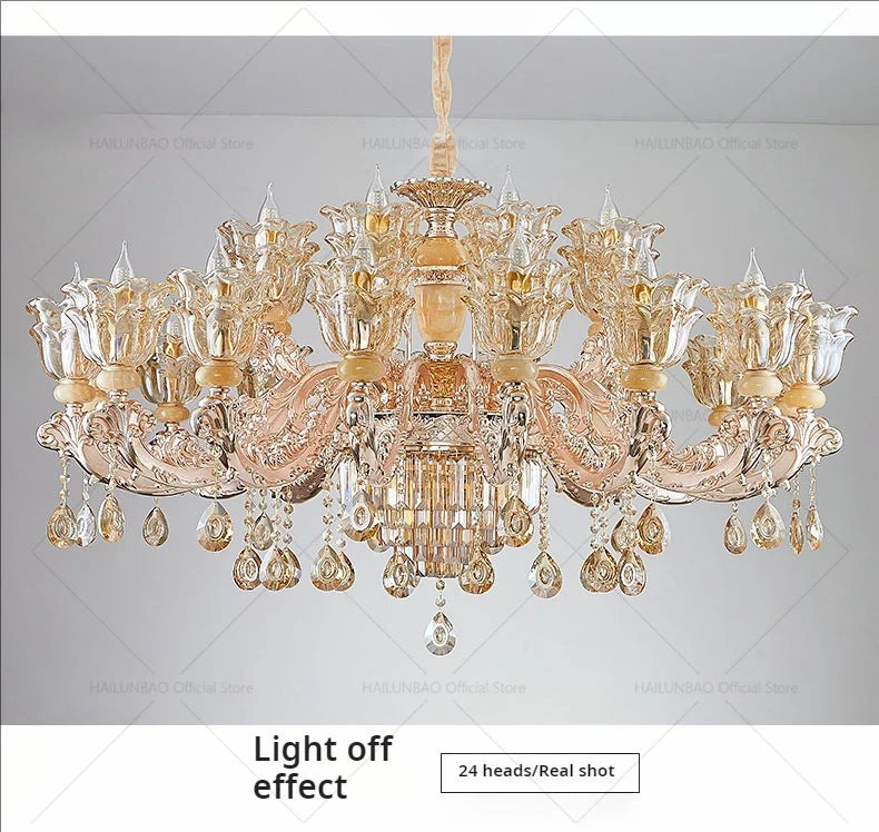 Postmodern Chandelier Living Room Lights European Dining Room Bedroom Home Master Luxury Atmospheric Lamps Villa Crystal Lamps