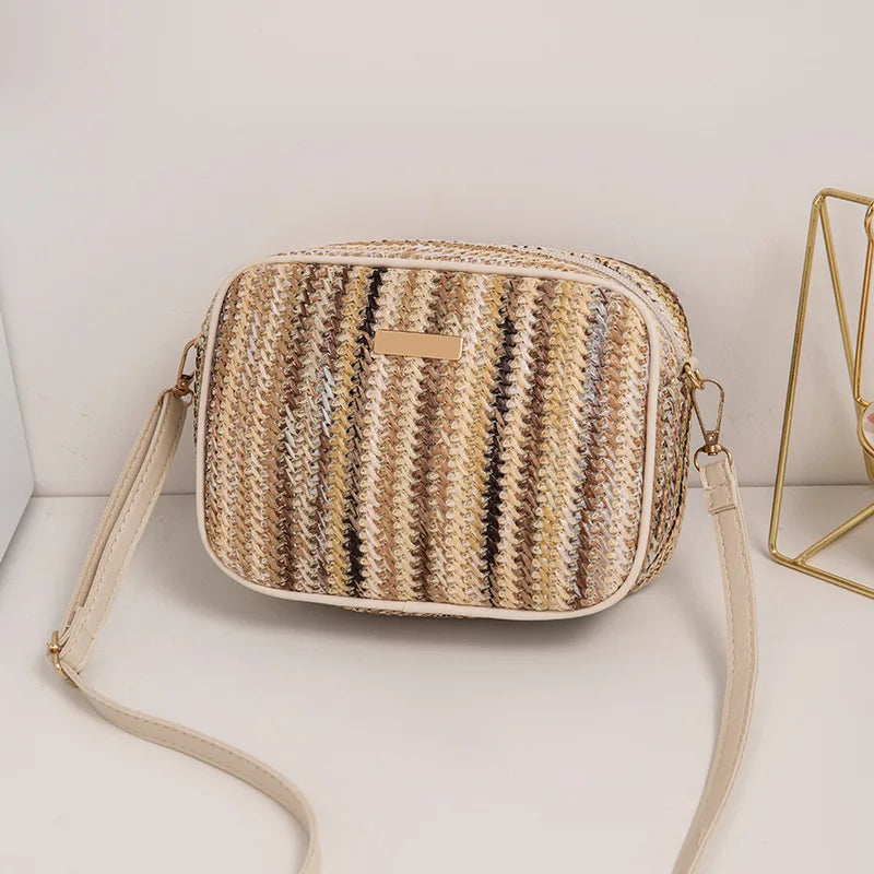 Trendy Ladies Bags, Fashionable and Artistic Weaving, Multi-color Straw Woven Bags, Ethnic Style Crossbody Bags, Women's Bags