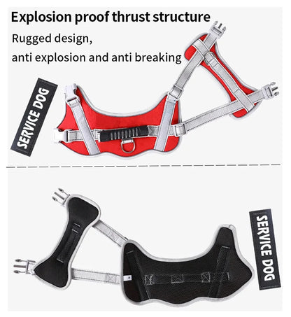 Adjustable Walking Dog Harness, Handle & Leash, No Pull Reflective Pet Vest, Soft Breathable Mesh, Suitable for Small & Big Dogs