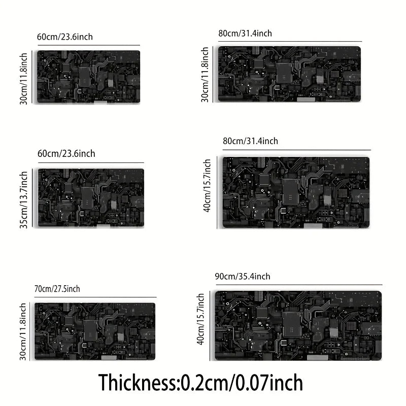 1pc Large Circuit Board Design Gaming Mouse Pad Non-Slip Cool Desk Mat HD Pads for Office PC Decorations for Home Gamer Playmat